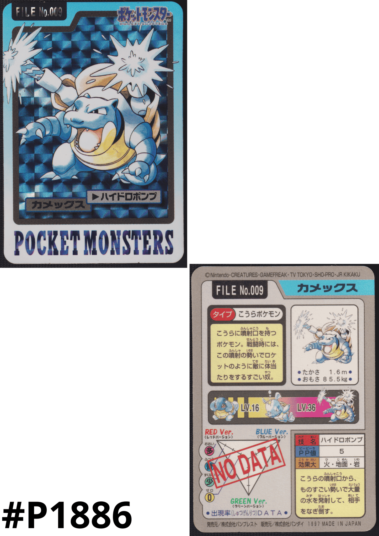 Blastoise No.009 | Carddass ChitoroShop