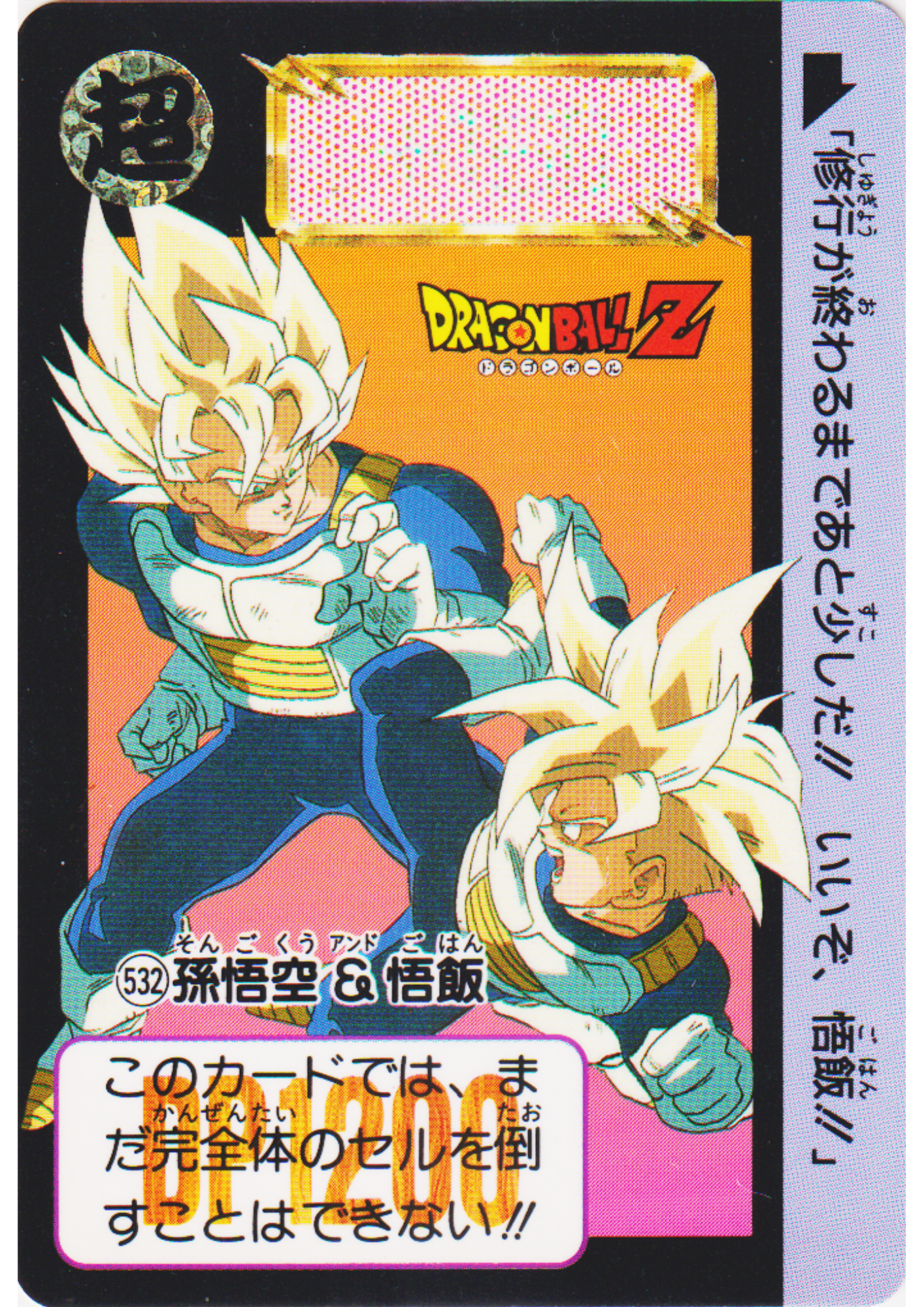 Son Goku & Gohan No.532 | Dragon Ball Carddass Hondan