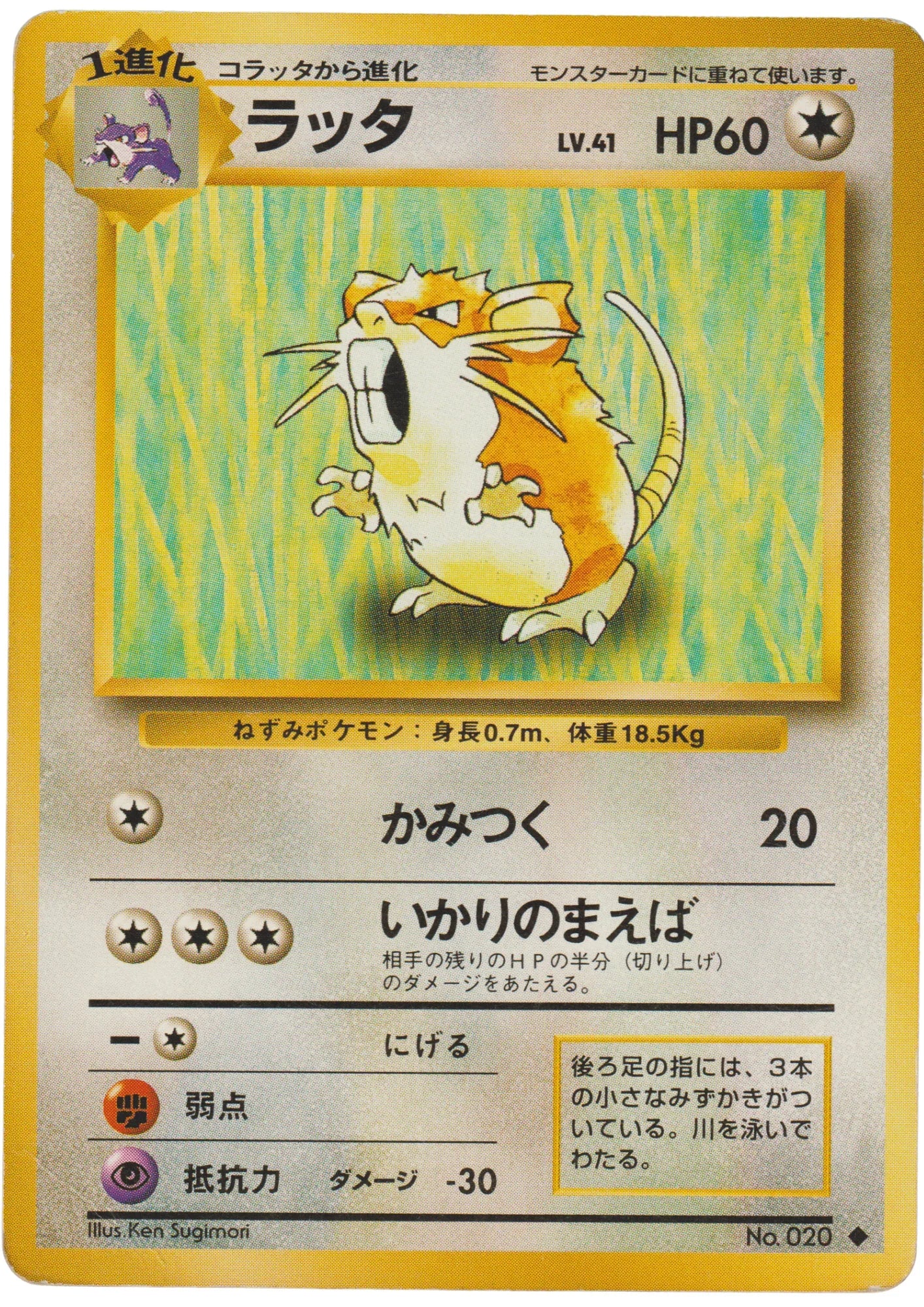 Raticate No.020 | base set - ChitoroShop