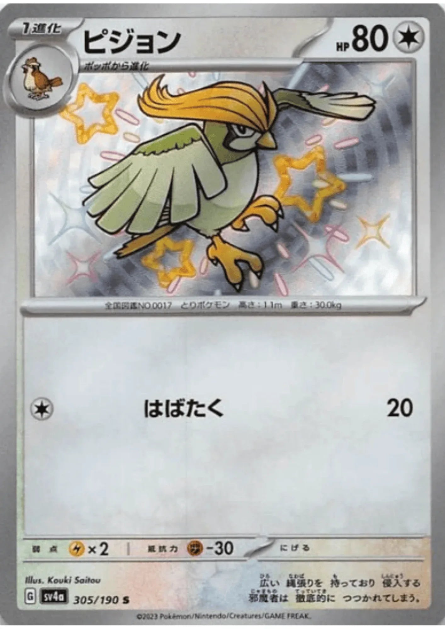 Pidgeotto 305/190 S | SV4a Shiny Treasure ex - ChitoroShop