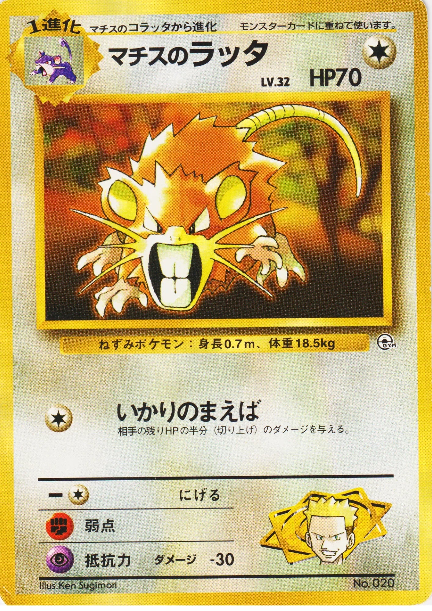 Lt. Surge's Raticate No.020 | Kuchiba City Gym Deck - ChitoroShop