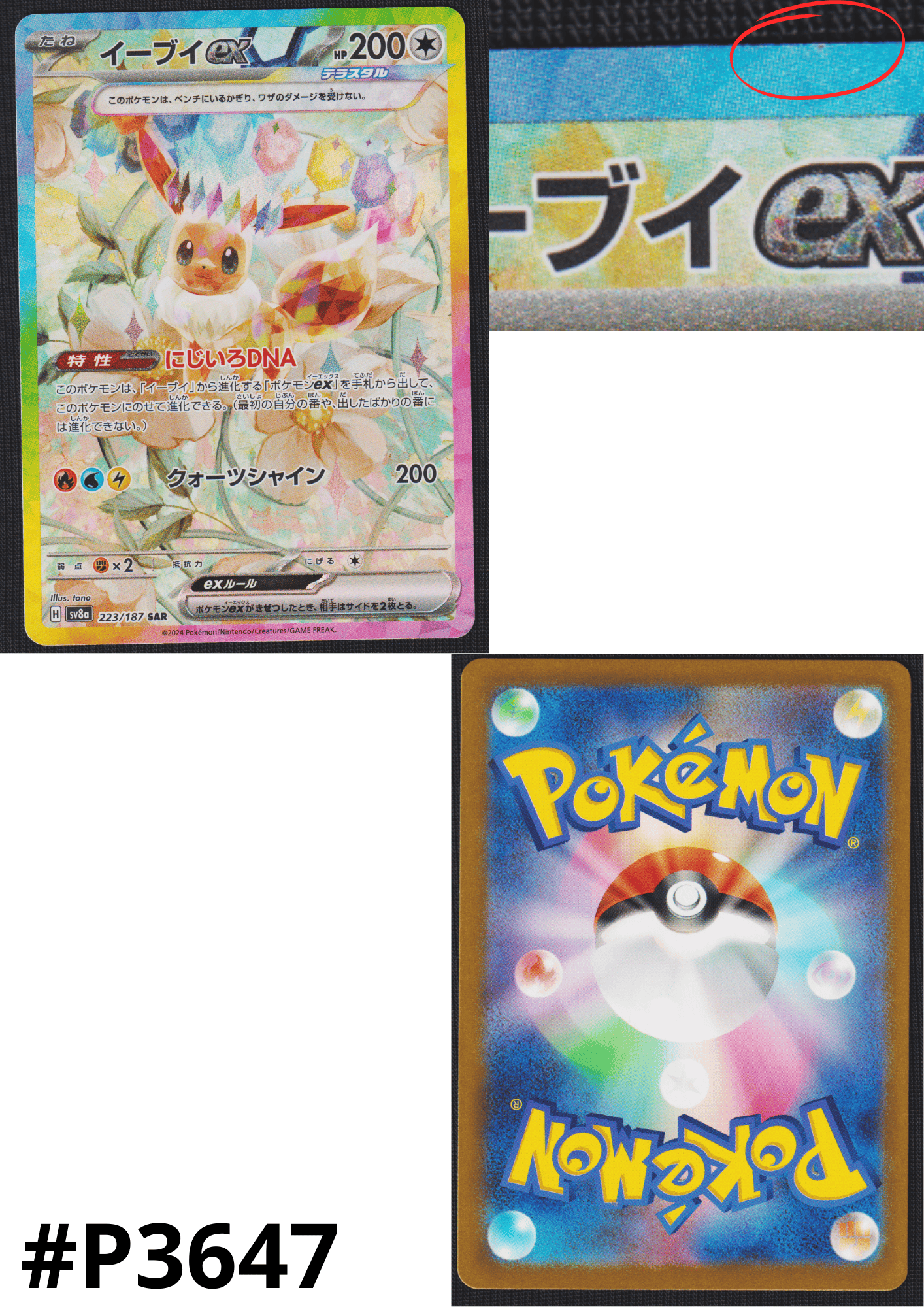 Eevee ex 223/187 SAR | SV8a Terastal Festival