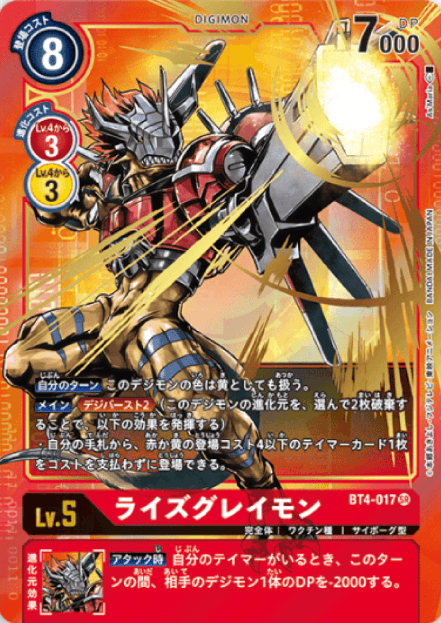 RizeGreymon BT4-017 SR (Parallel) | BOOSTER GREAT LEGEND