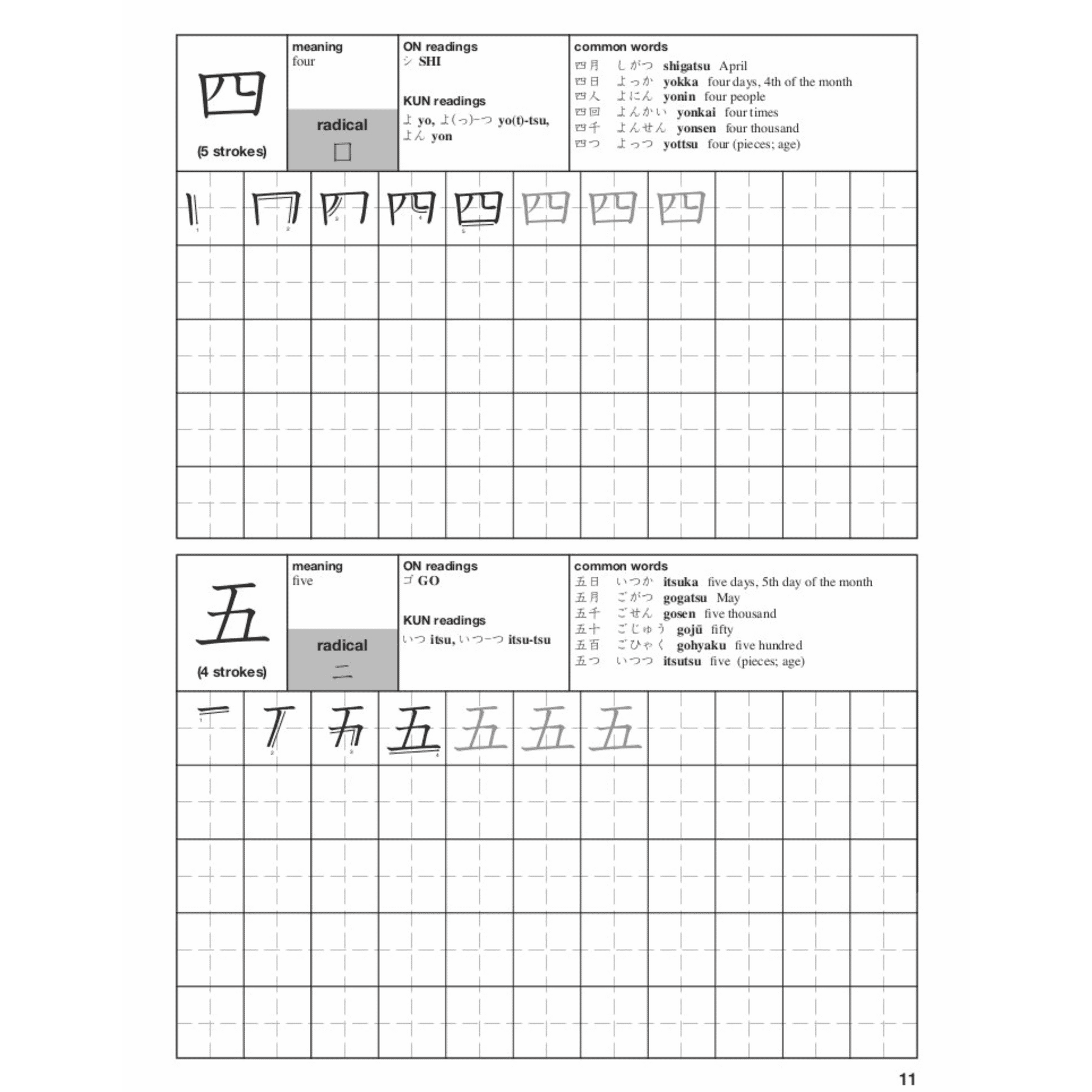 Manuel de Japonais : Learning Japanese Kanji Practice Book Volume 1 ChitoroShop