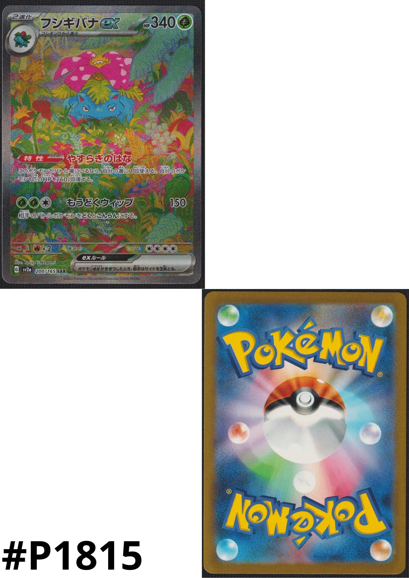 what pokemon set has 165 cards Venusaur ex 200/165 SAR