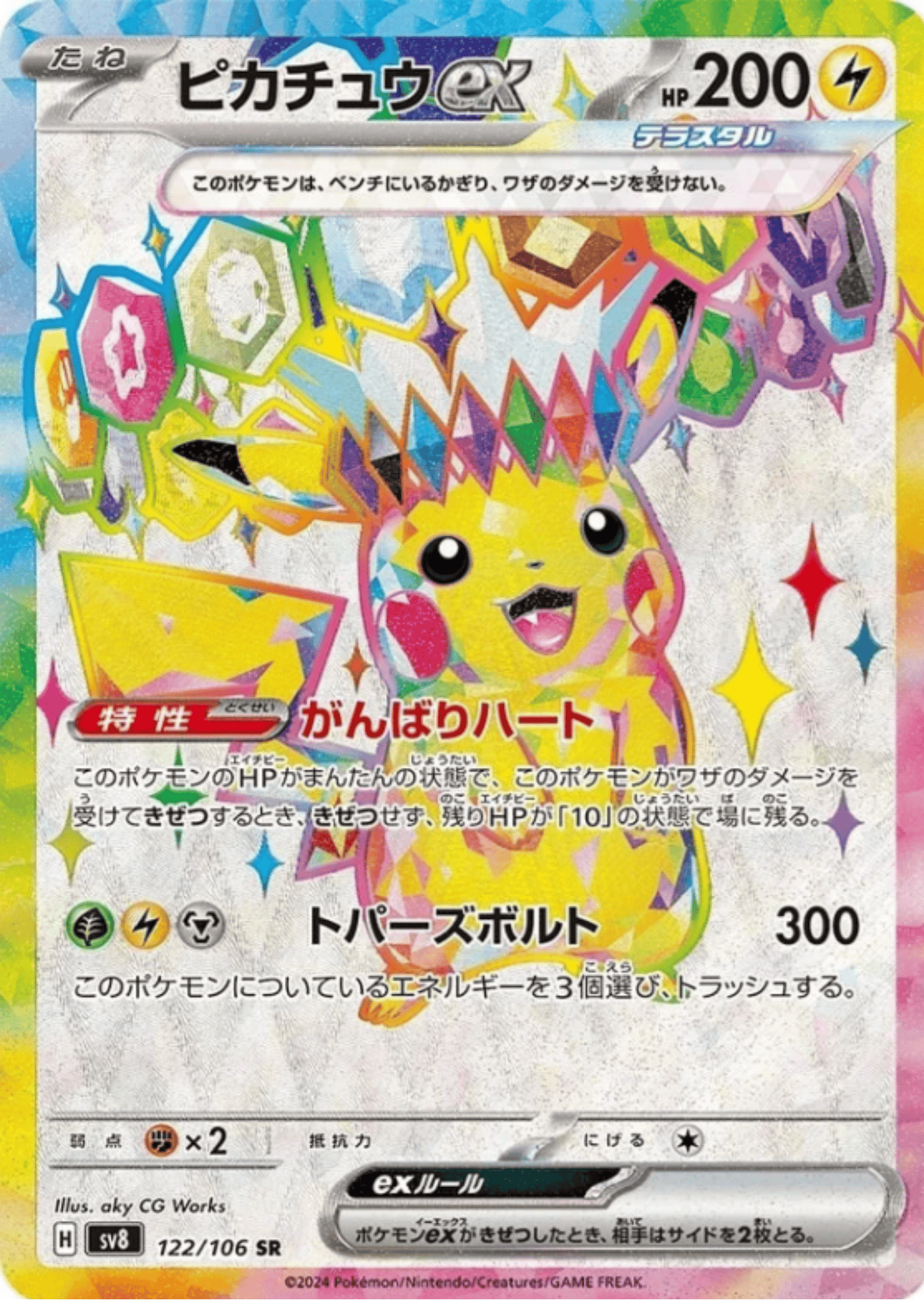 Pikachu ex 122/106 SR | SV8 Super Electric Breaker