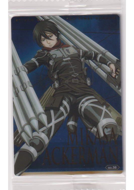 Mikasa Ackerman no.36 | Attack On Titan Wafer Card