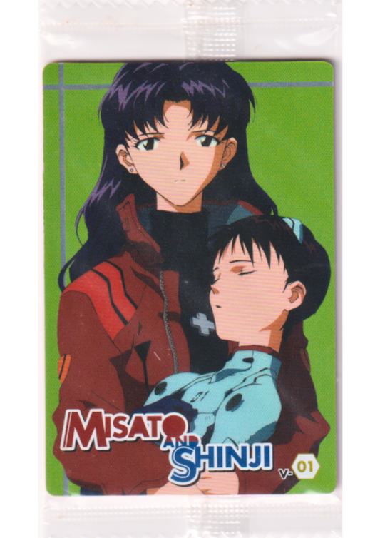 Misato & Shinji V-01 | Evangelion Wafer Card